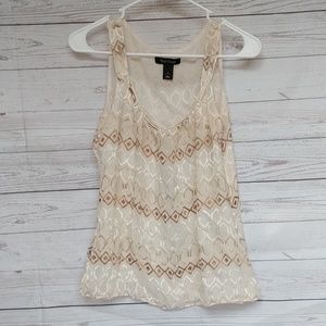 White house Black market - Cream Tank Top
